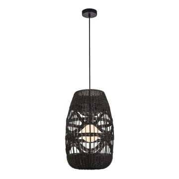Candelabro suspenso ARONA 1xG9/9W/230V diâmetro 25 cm vime/preto