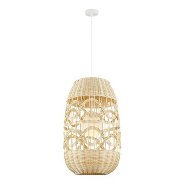 Candelabro suspenso ARONA 1xG9/9W/230V diâmetro 40 cm vime/bege