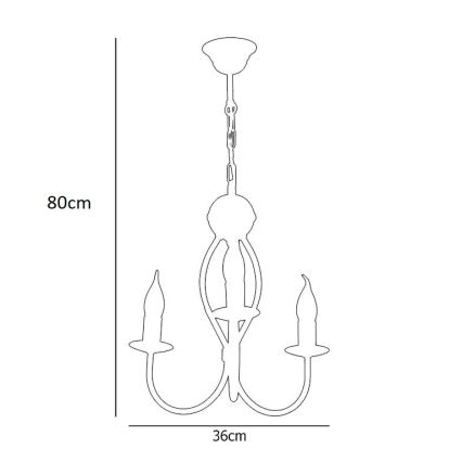 Candelabro suspenso ARTHUR 3xE14/40W/230V