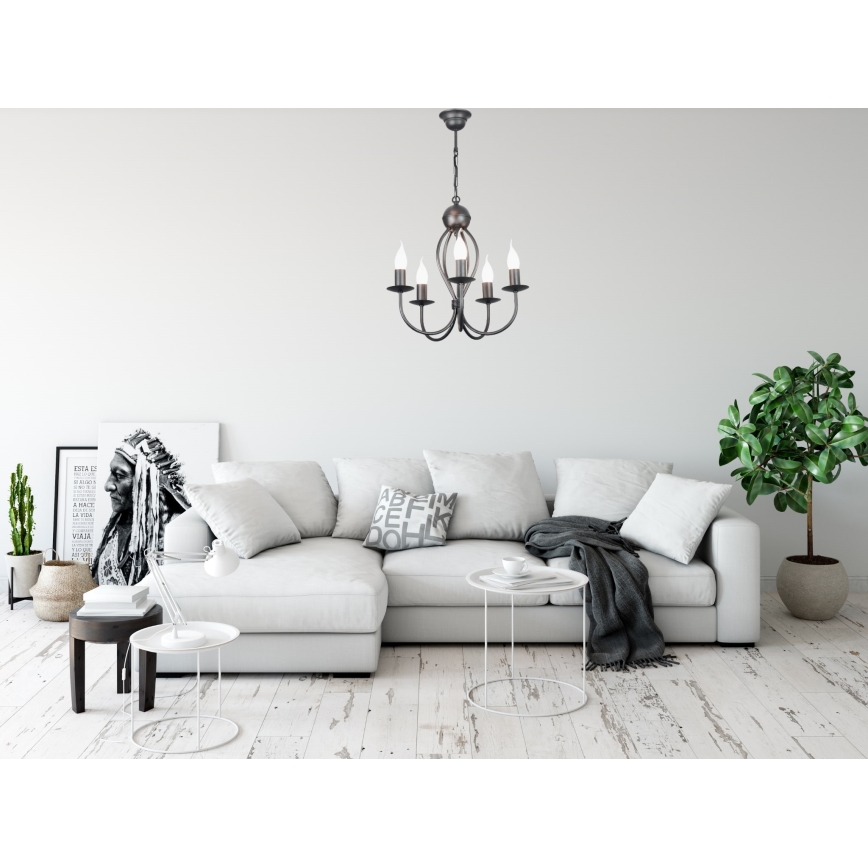 Candelabro suspenso ARTHUR 5xE14/40W/230V