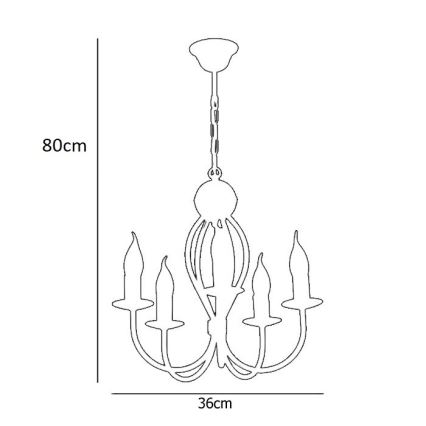 Candelabro suspenso ARTHUR 5xE14/40W/230V