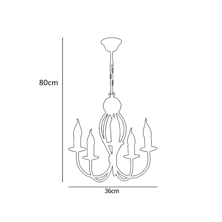 Candelabro suspenso ARTHUR 5xE14/40W/230V