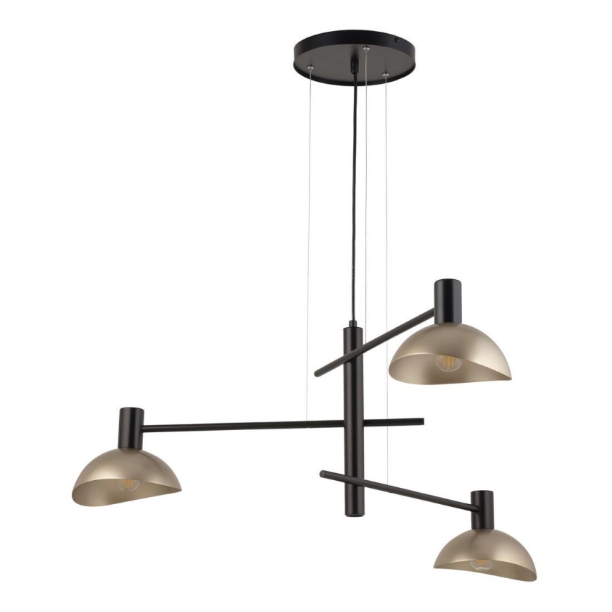 Candelabro suspenso ARTIS 3xE14/40W/230V preto/dourada