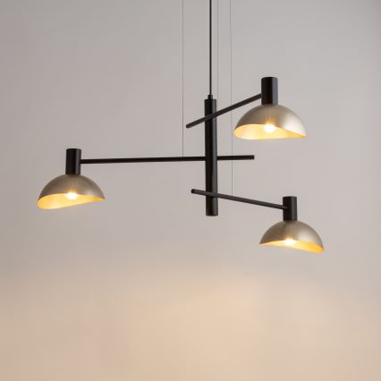 Candelabro suspenso ARTIS 3xE14/40W/230V preto/dourada
