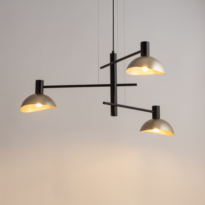 Candelabro suspenso ARTIS 3xE14/40W/230V preto/dourada