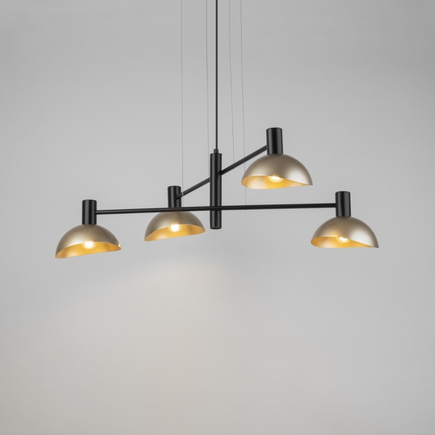 Candelabro suspenso ARTIS 4xE14/40W/230V preto/dourada