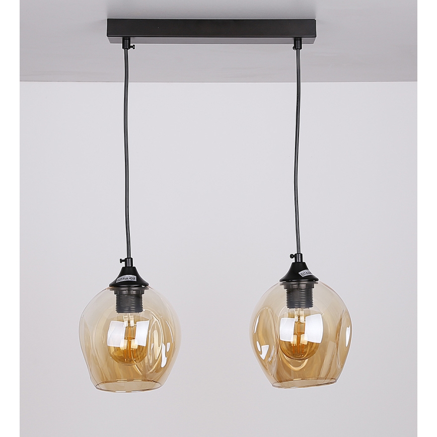 Candelabro suspenso ASPA 2xE27/40W/230V preto