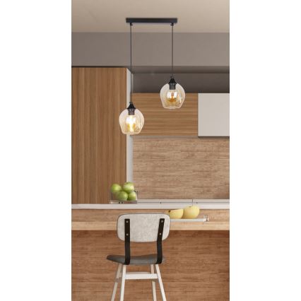 Candelabro suspenso ASPA 2xE27/40W/230V preto