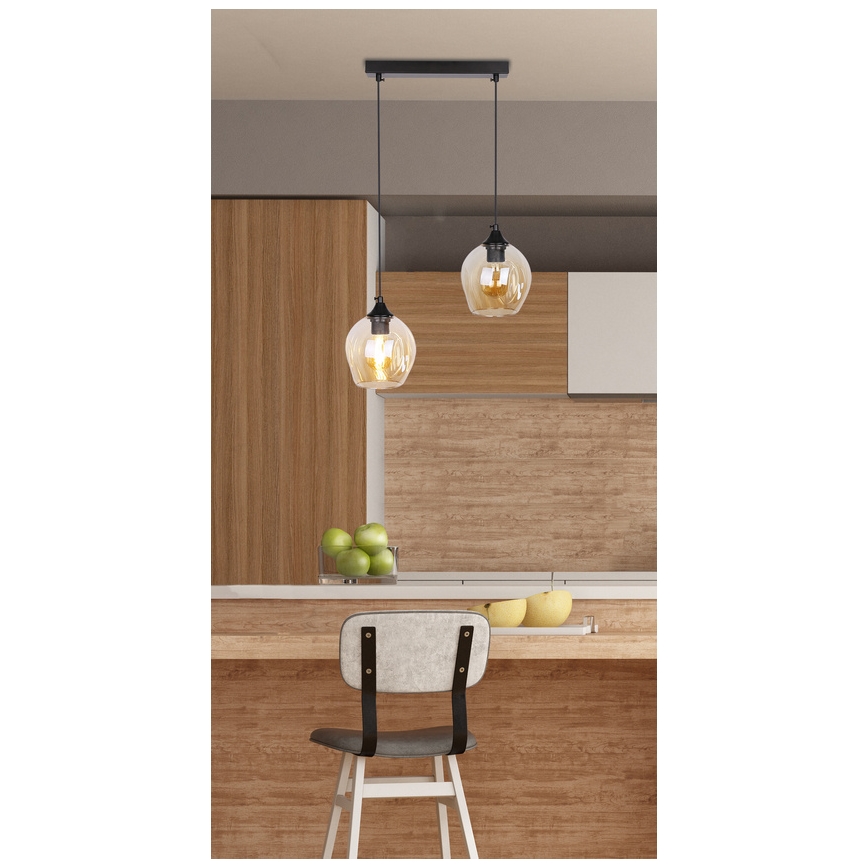 Candelabro suspenso ASPA 2xE27/40W/230V preto