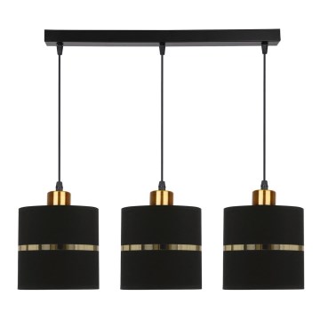 Candelabro suspenso ASSAM 3xE27/60W/230V preto