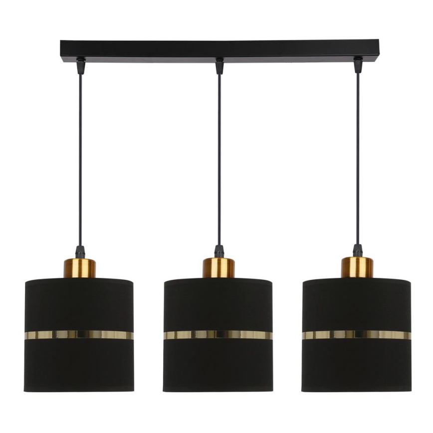 Candelabro suspenso ASSAM 3xE27/60W/230V preto