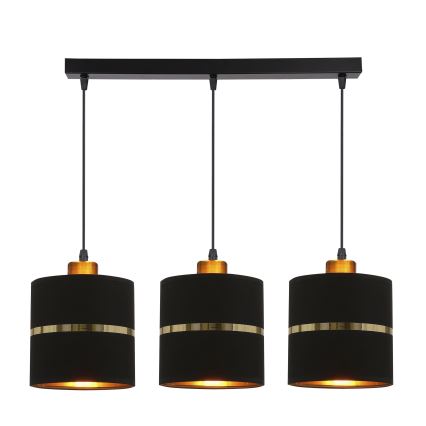 Candelabro suspenso ASSAM 3xE27/60W/230V preto