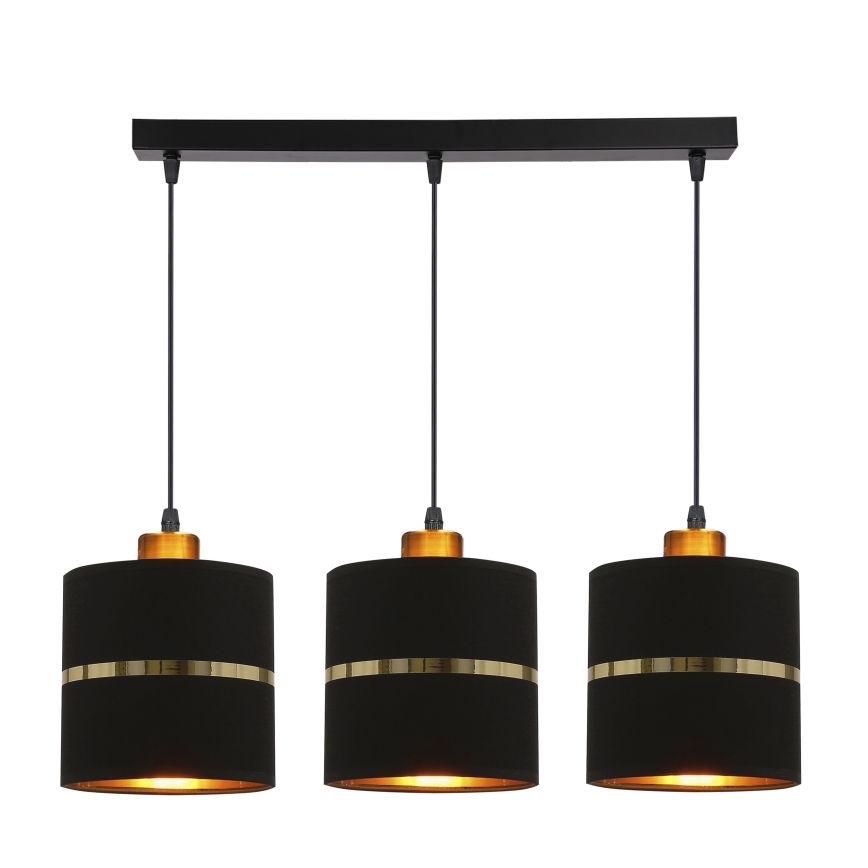 Candelabro suspenso ASSAM 3xE27/60W/230V preto