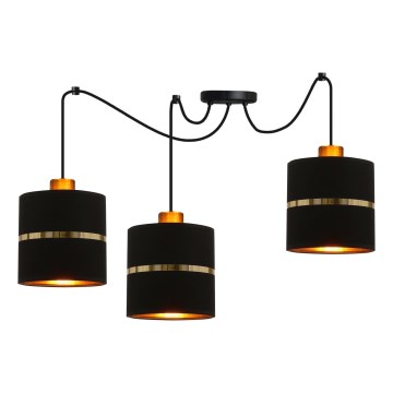 Candelabro suspenso ASSAM 3xE27/60W/230V preto