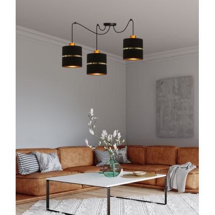 Candelabro suspenso ASSAM 3xE27/60W/230V preto