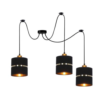 Candelabro suspenso ASSAM 3xE27/60W/230V preto