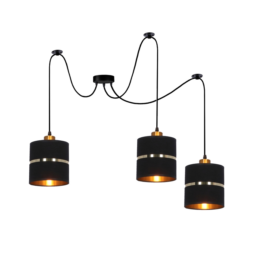 Candelabro suspenso ASSAM 3xE27/60W/230V preto