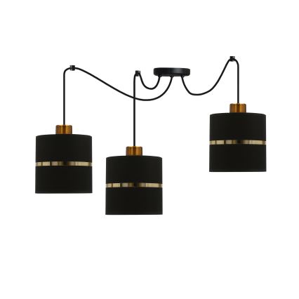 Candelabro suspenso ASSAM 3xE27/60W/230V preto