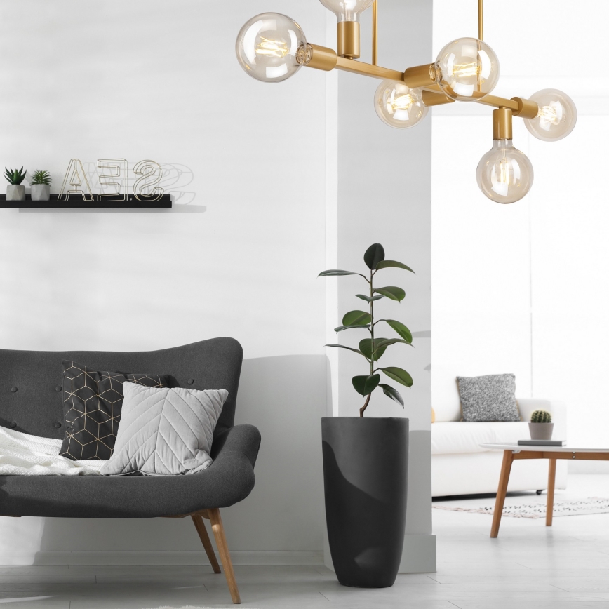 Candelabro suspenso ASTRID 6xE27/60W/230V dourado