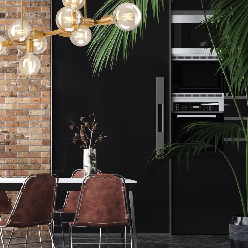Candelabro suspenso ASTRID 8xE27/60W/230V dourado