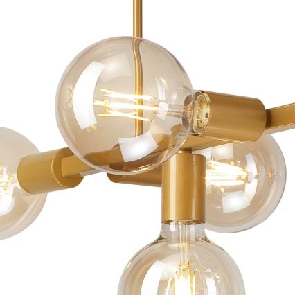 Candelabro suspenso ASTRID 8xE27/60W/230V dourado