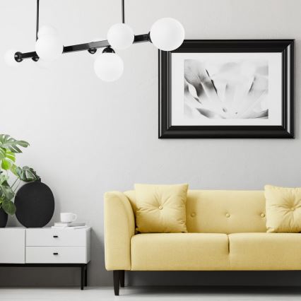 Candelabro suspenso ASTRO 8xG9/5W/230V preto