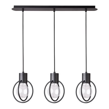 Candelabro suspenso AURA 3xE27/60W/230V preto