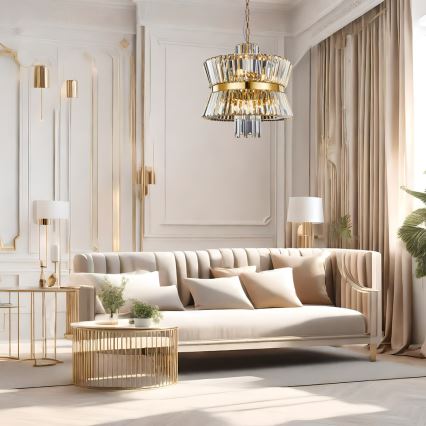Candelabro suspenso AURELIA 12xE14/40W/230V dourada