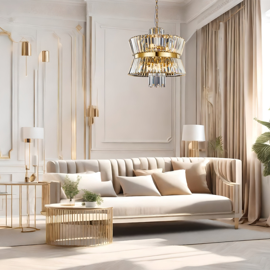 Candelabro suspenso AURELIA 12xE14/40W/230V dourada