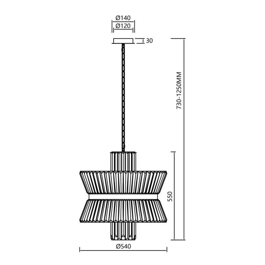 Candelabro suspenso AURELIA 12xE14/40W/230V dourada