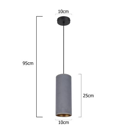 Candelabro suspenso AVALO 1xE27/60W/230V cinzento