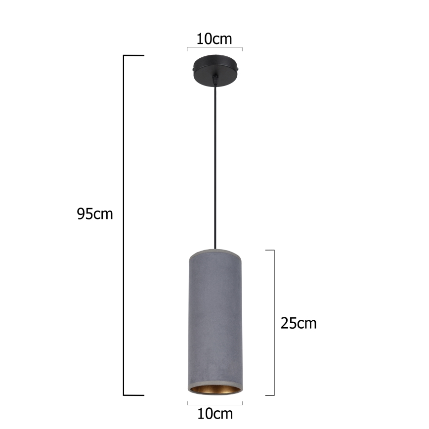 Candelabro suspenso AVALO 1xE27/60W/230V cinzento