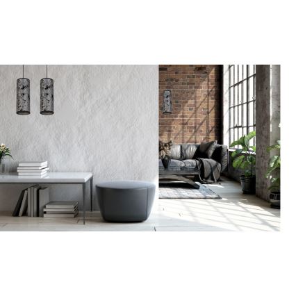 Candelabro suspenso AVALO 1xE27/60W/230V cinzento/preto