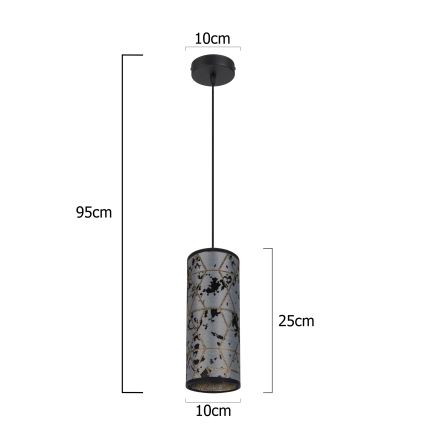 Candelabro suspenso AVALO 1xE27/60W/230V cinzento/preto