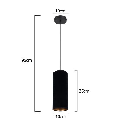 Candelabro suspenso AVALO 1xE27/60W/230V preto