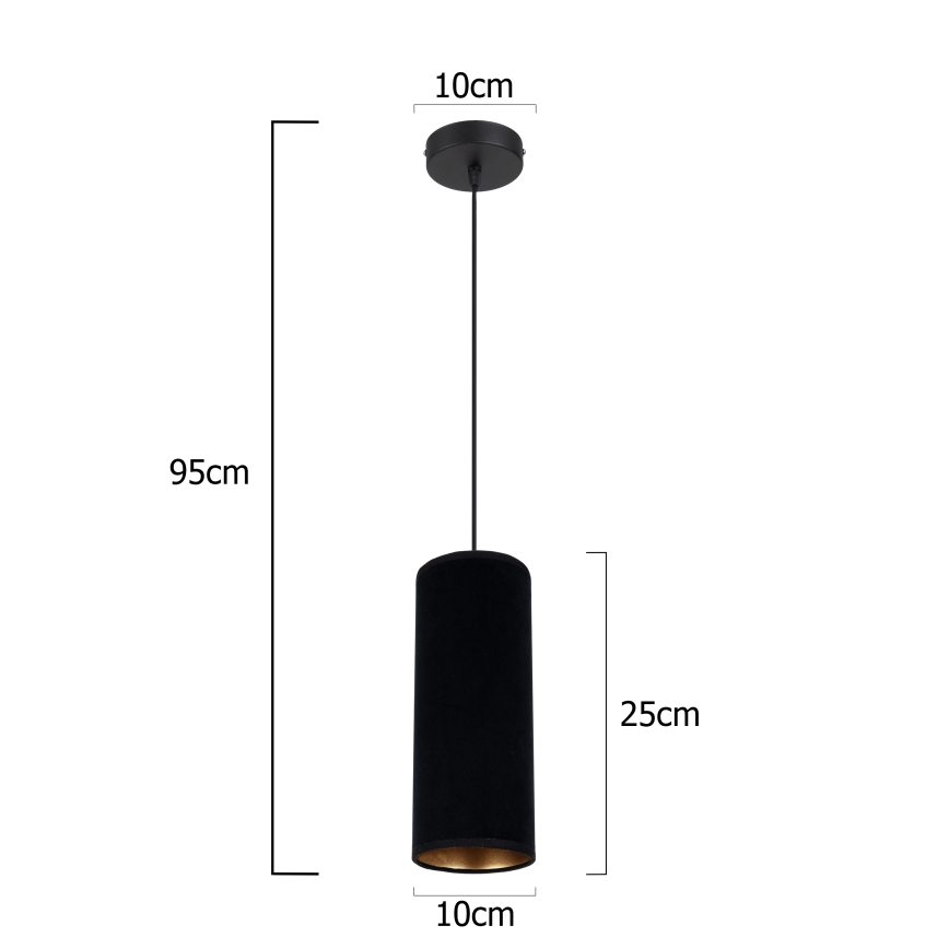 Candelabro suspenso AVALO 1xE27/60W/230V preto