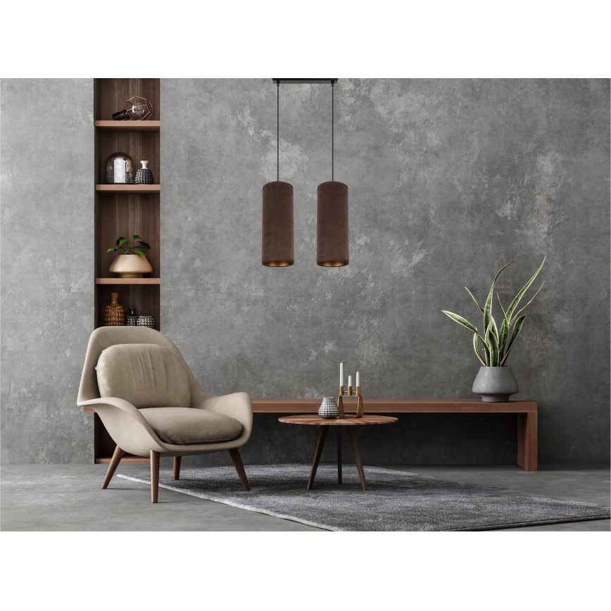 Candelabro suspenso AVALO 2xE27/60W/230V castanho