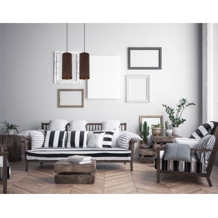 Candelabro suspenso AVALO 2xE27/60W/230V castanho