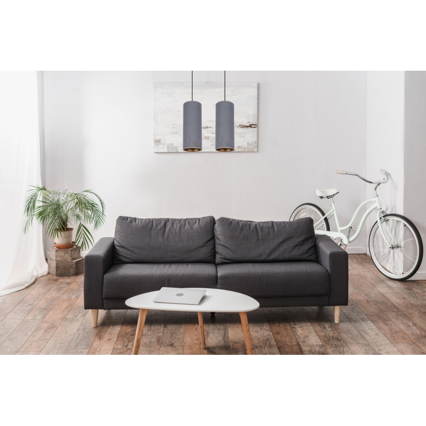 Candelabro suspenso AVALO 2xE27/60W/230V cinzento