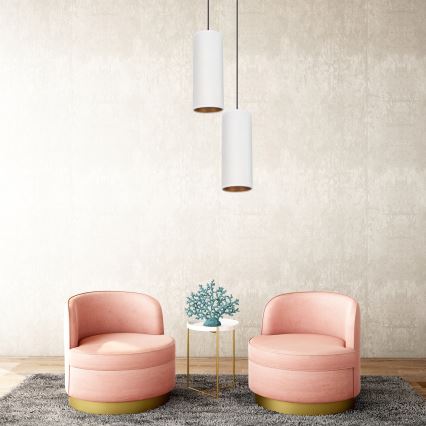 Candelabro suspenso AVALO 2xE27/60W/230V diâmetro 20 cm branco