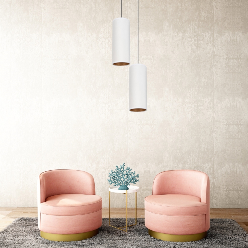 Candelabro suspenso AVALO 2xE27/60W/230V diâmetro 20 cm branco