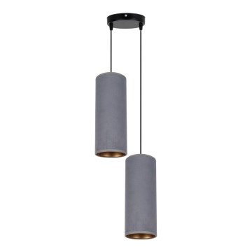Candelabro suspenso AVALO 2xE27/60W/230V diâmetro 20 cm cinzento