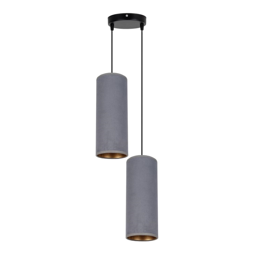 Candelabro suspenso AVALO 2xE27/60W/230V diâmetro 20 cm cinzento