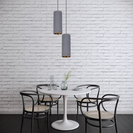 Candelabro suspenso AVALO 2xE27/60W/230V diâmetro 20 cm cinzento