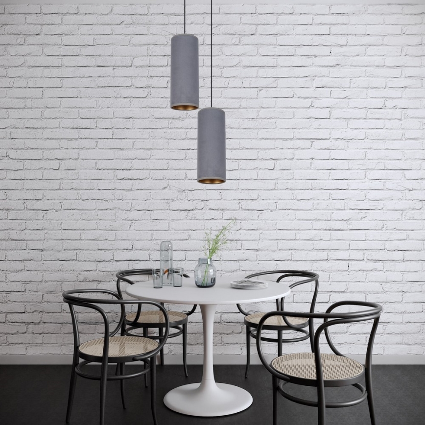 Candelabro suspenso AVALO 2xE27/60W/230V diâmetro 20 cm cinzento