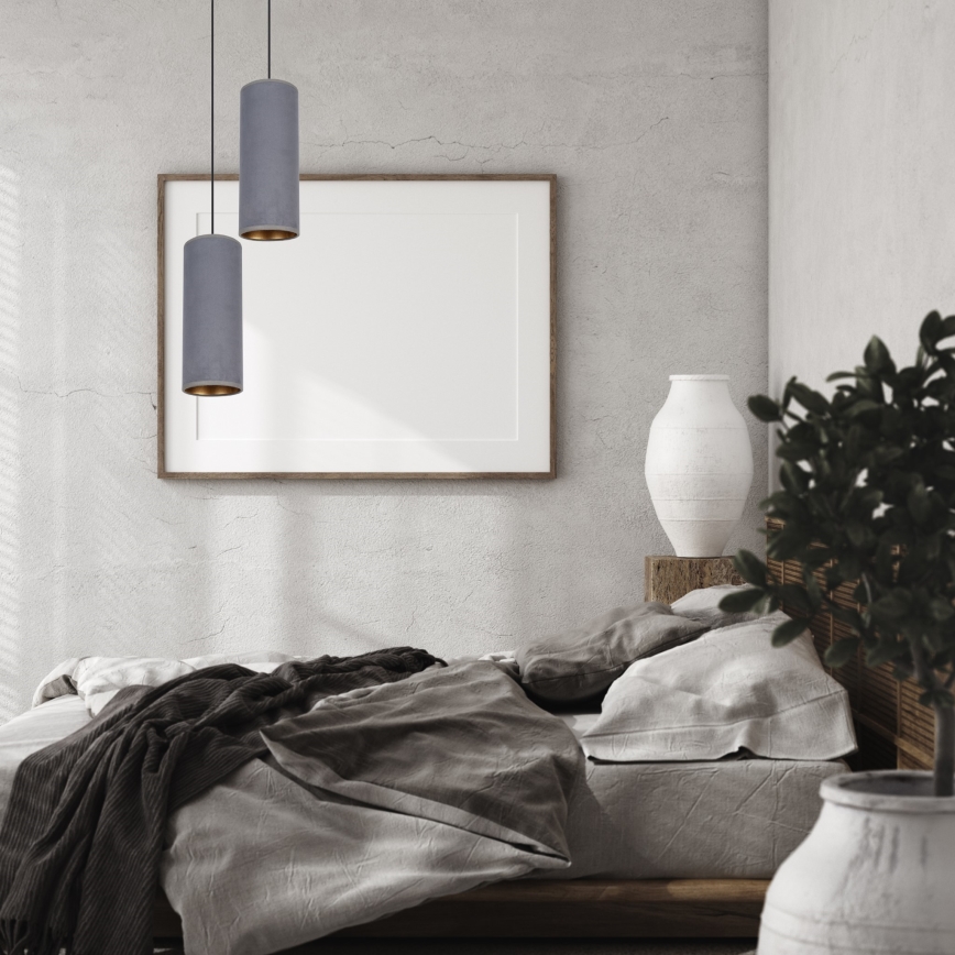 Candelabro suspenso AVALO 2xE27/60W/230V diâmetro 20 cm cinzento