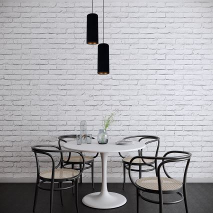 Candelabro suspenso AVALO 2xE27/60W/230V diâmetro 20 cm preto