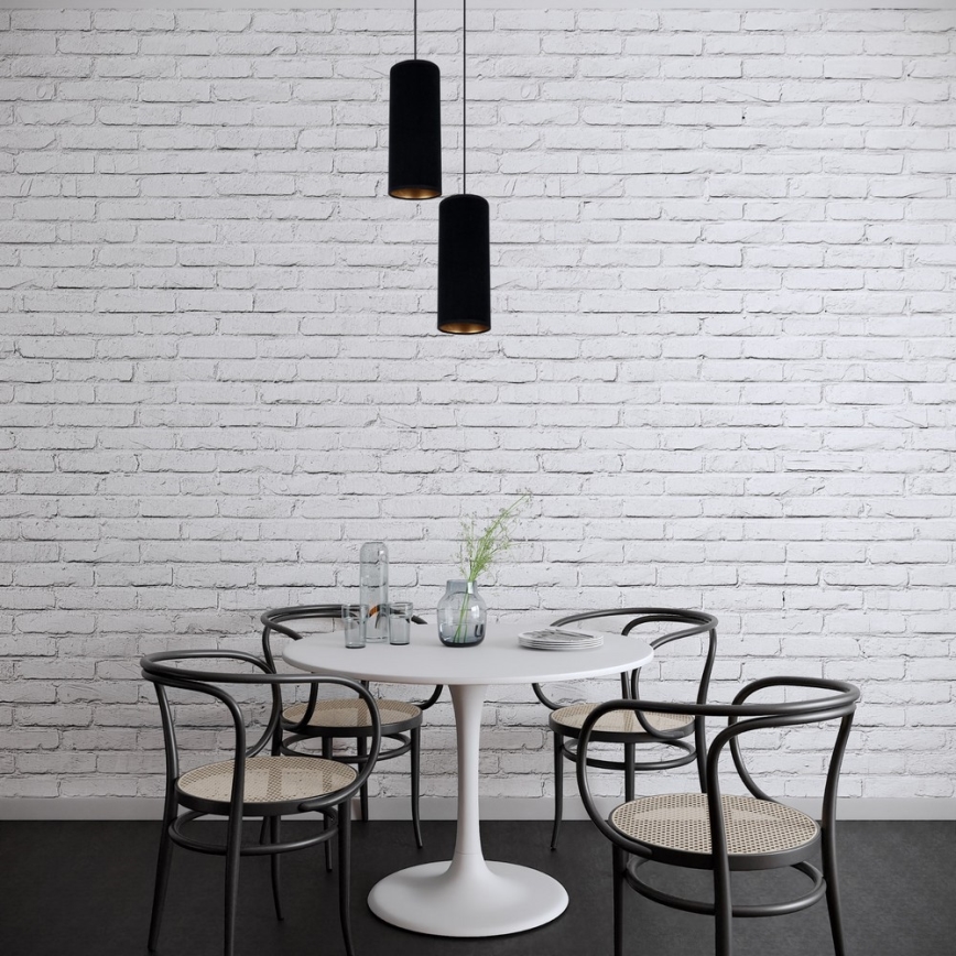 Candelabro suspenso AVALO 2xE27/60W/230V diâmetro 20 cm preto