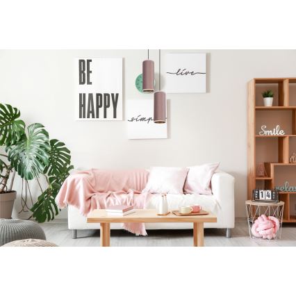 Candelabro suspenso AVALO 2xE27/60W/230V diâmetro 20 cm rosa