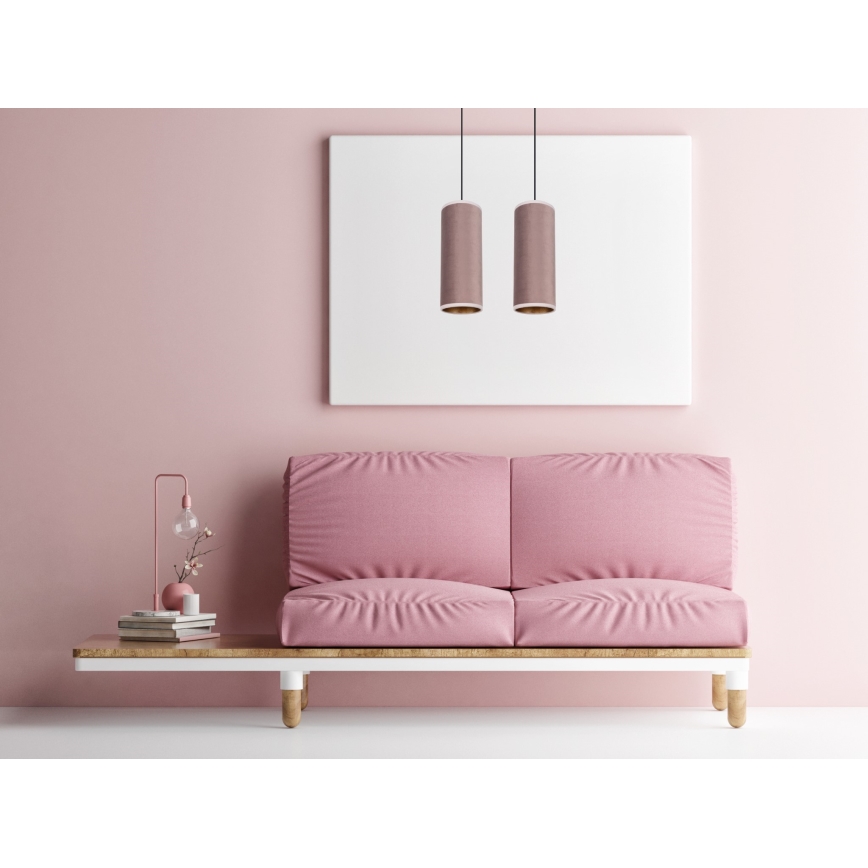 Candelabro suspenso AVALO 2xE27/60W/230V rosa